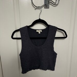 Smocked Gray Crop Top
